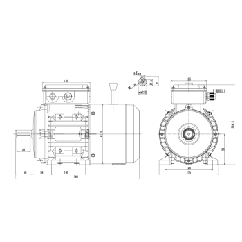 Silnik elektryczny z hamulcem 1,1kW 1400 obr/min. 90B3